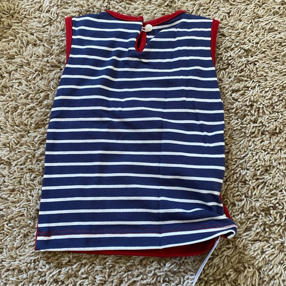 Persnickety Layette lou lou Stars and Stripes red white blue 4th July top 3-6 - Picture 5 of 5